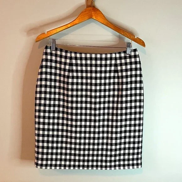 Plaza South Petite Vintage Houndstooth Skirt Size 10P - Picture 1 of 9